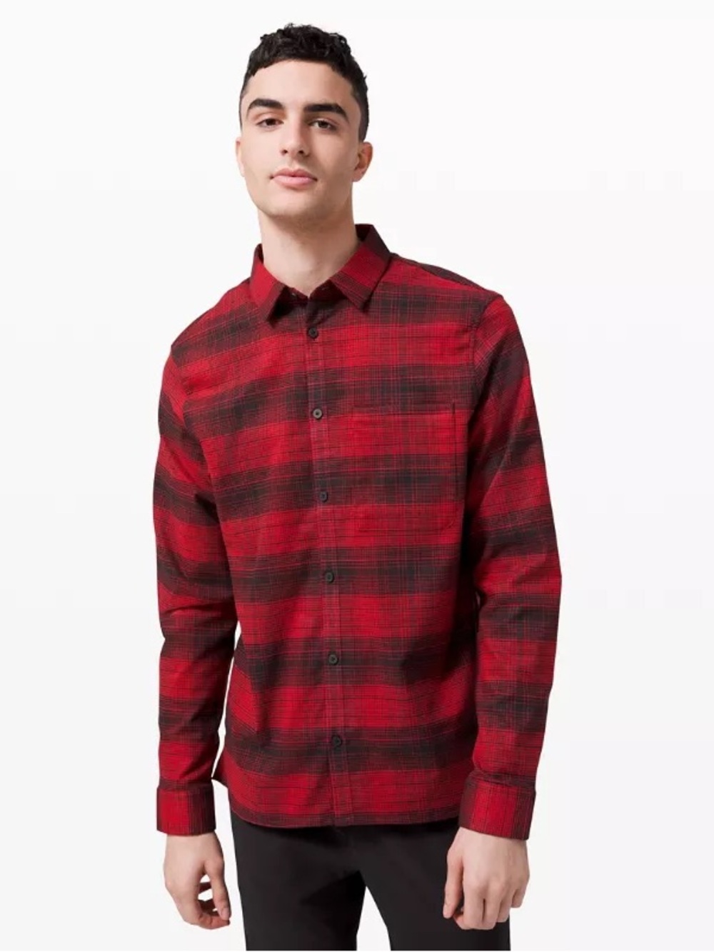 Lululemon masons peak flannel shirt red large